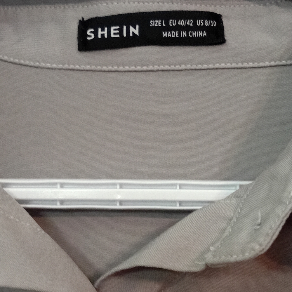 SHEIN Light Gray Collared Shirt - Picture 5 of 6